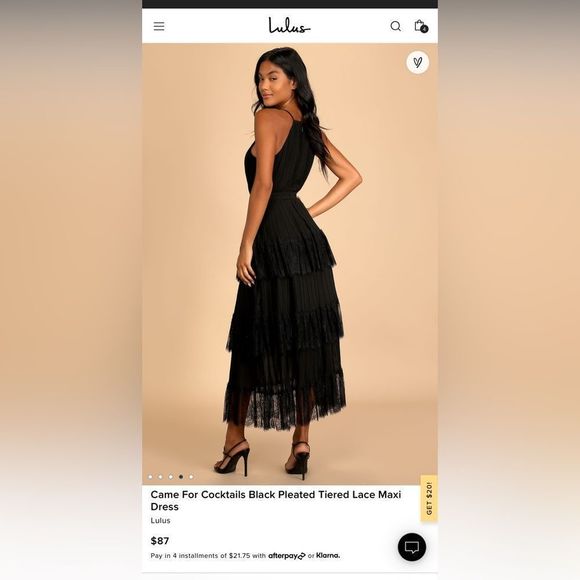 NWOT Lulus Pleated Tiered Lace Maxi Dress - Picture 8 of 9